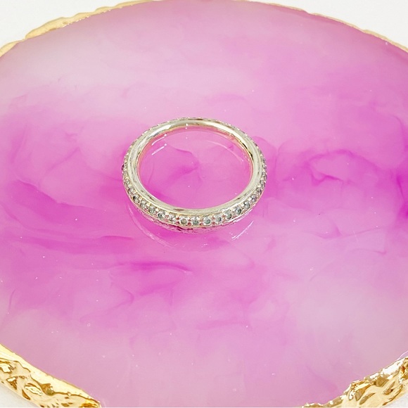 7.0 Kendra Scott Colette Crystal Pave Silver Ring - Picture 4 of 12